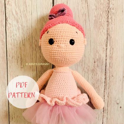Pdf Crochet Pattern- Bell The Ballerina Amigurumi..