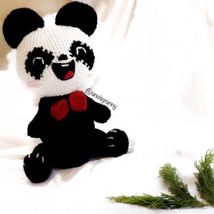 Pdf Crochet Pattern, Chubby Panda Amigurumi Doll..
