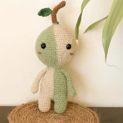 Green sprout amigurumi crochet patt..