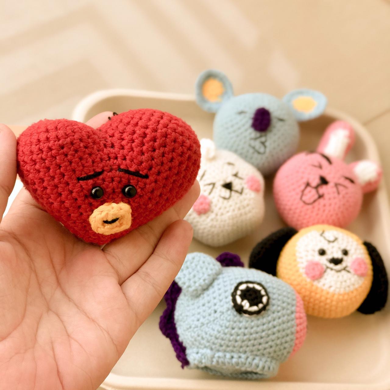 7in1 Bt21 Crochet Pattern, Mini Bts Bt21 Bangtan Army Amigurumi