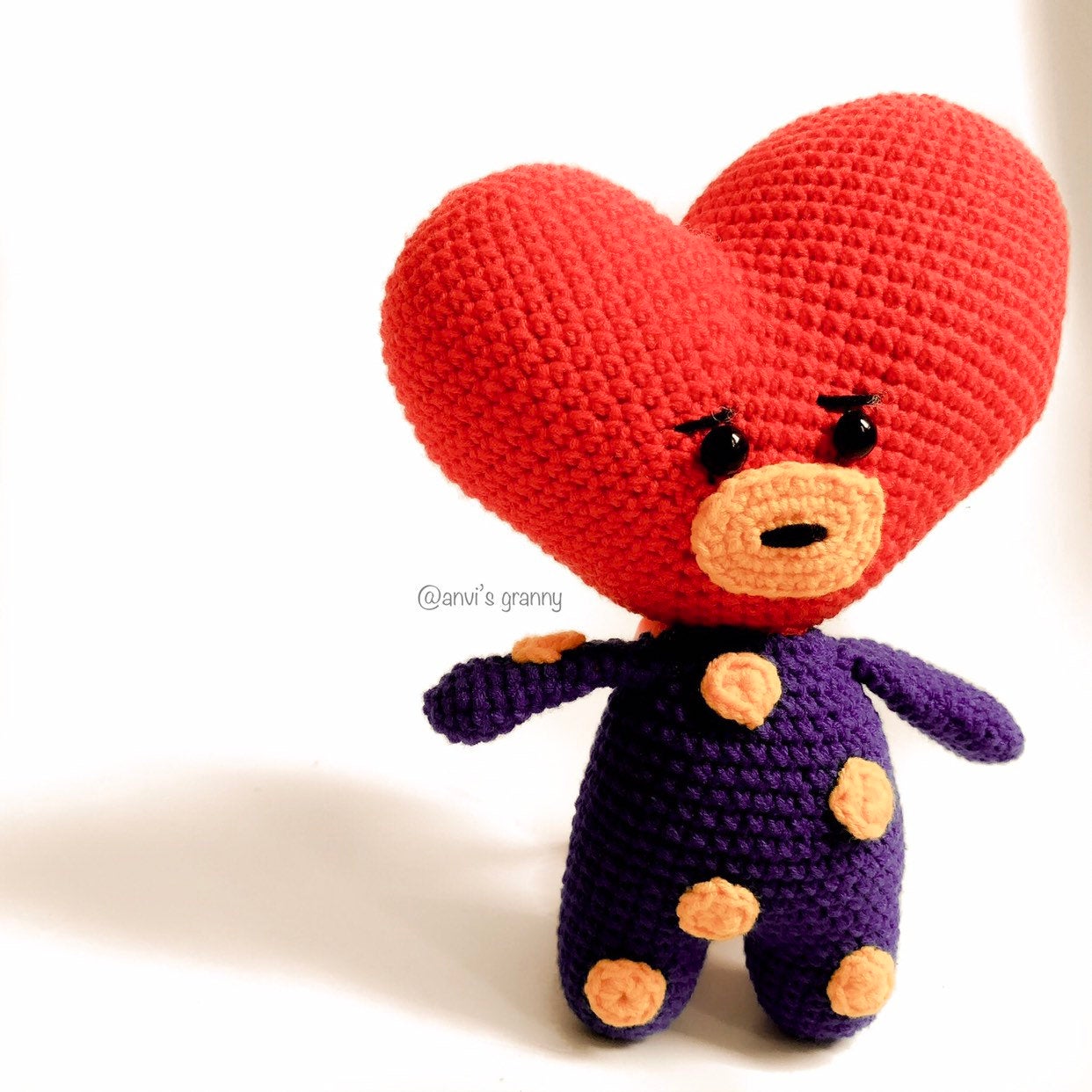 Heart for mom - Tata PDF crochet pattern, BT21 BTS Korean Band Doll, amigurumi doll pattern (English)
