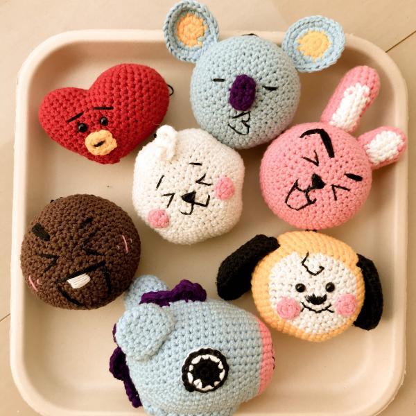 7in1 Bt21 Crochet Pattern, Mini Bts Bt21 Bangtan Army Amigurumi